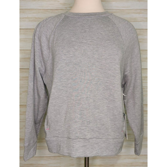 Calme By Johnny Was Women's Gray 3/4 Sleeve Crew Pullover Size XS Made in USA