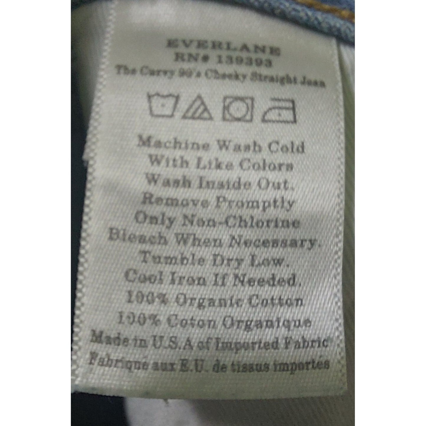 Everlane Women's Curvy 90s Cheeky Straight Jean Vintage Sunbleached Blue Size 26