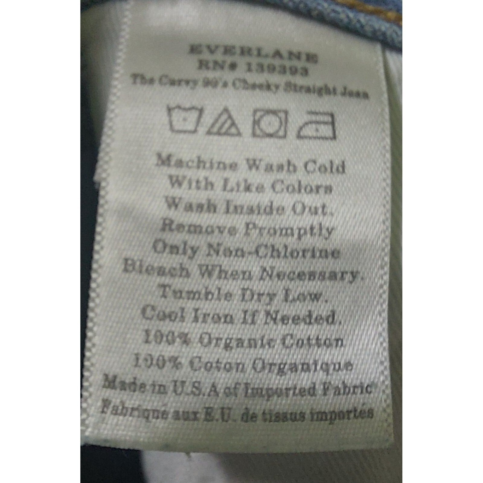 Everlane Women's Curvy 90s Cheeky Straight Jean Vintage Sunbleached Blue Size 26