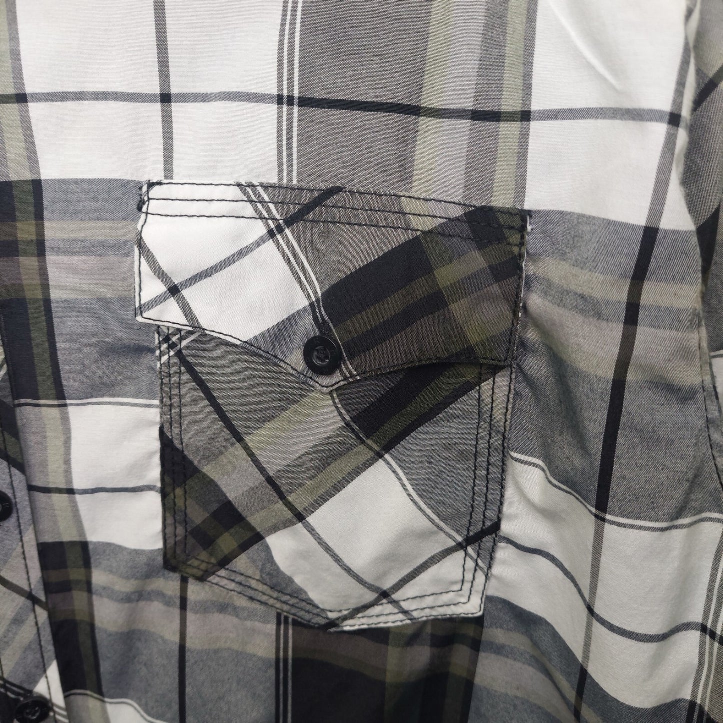 Reclaim Athletic Fit Men's Shirt Button Up~ Long Sleeve~Gray Plaid~Size XL