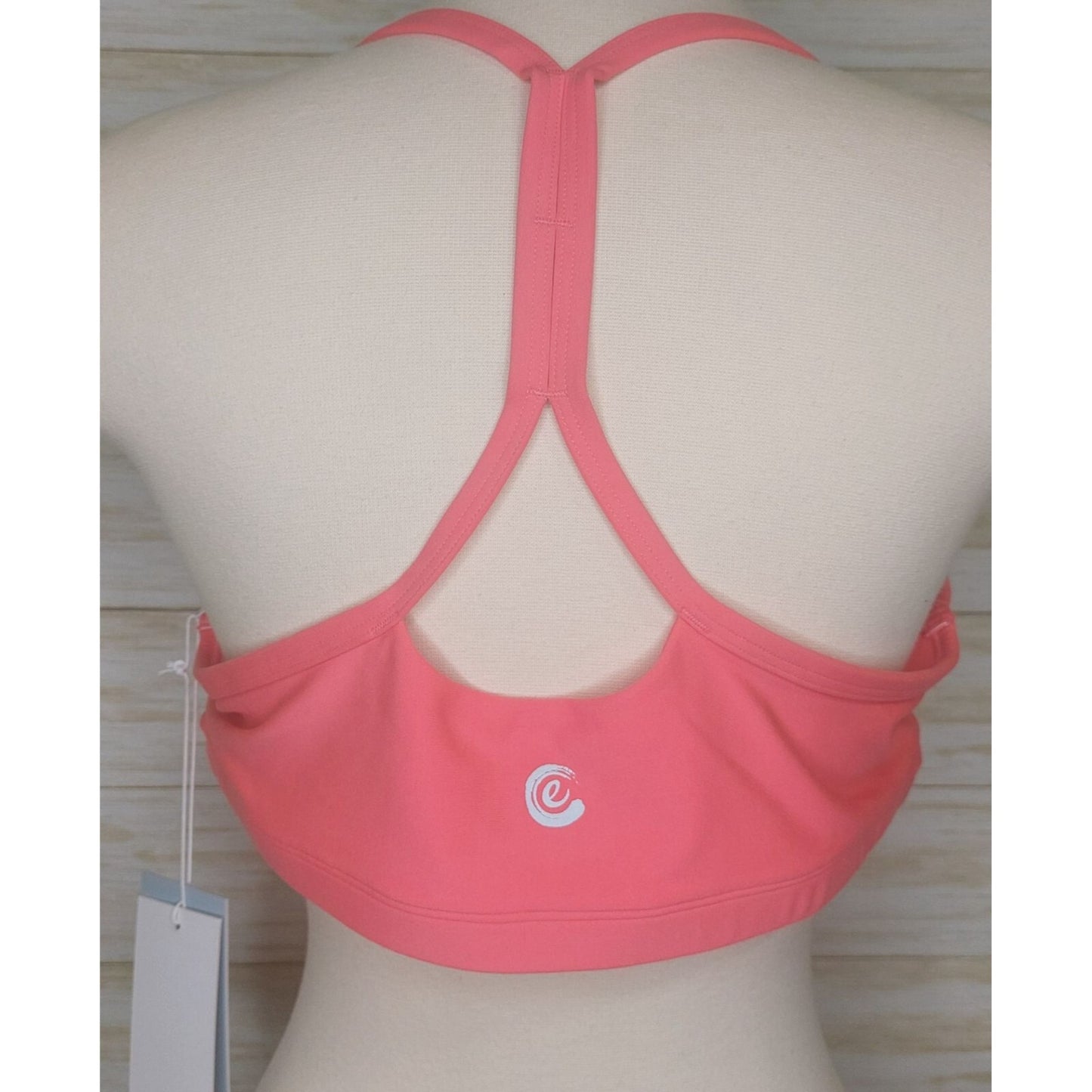 Calme By Johnny Was Women's Endurance Racerback Sports Bra Coral Pink Size XL