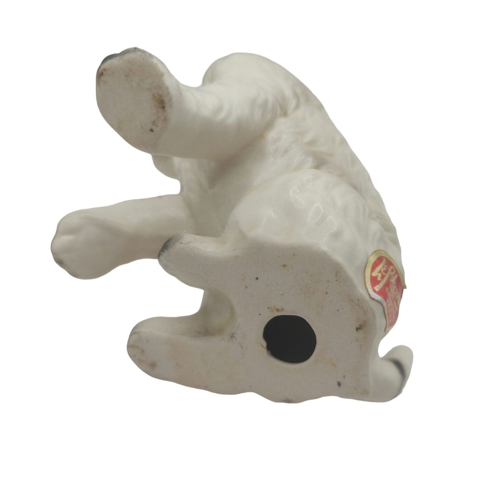 Vintage Lefton Japan Hand-Painted Ceramic Jack Russell Dog Figurine 4 inches