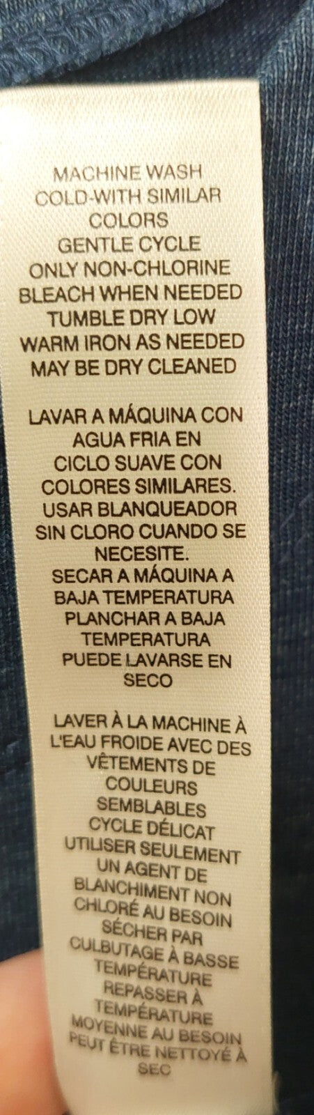 Chicos Women's Top Size 3 (XL/16) Blue~Rope Tie~ Nautical~Fringe~Boho Beachy 