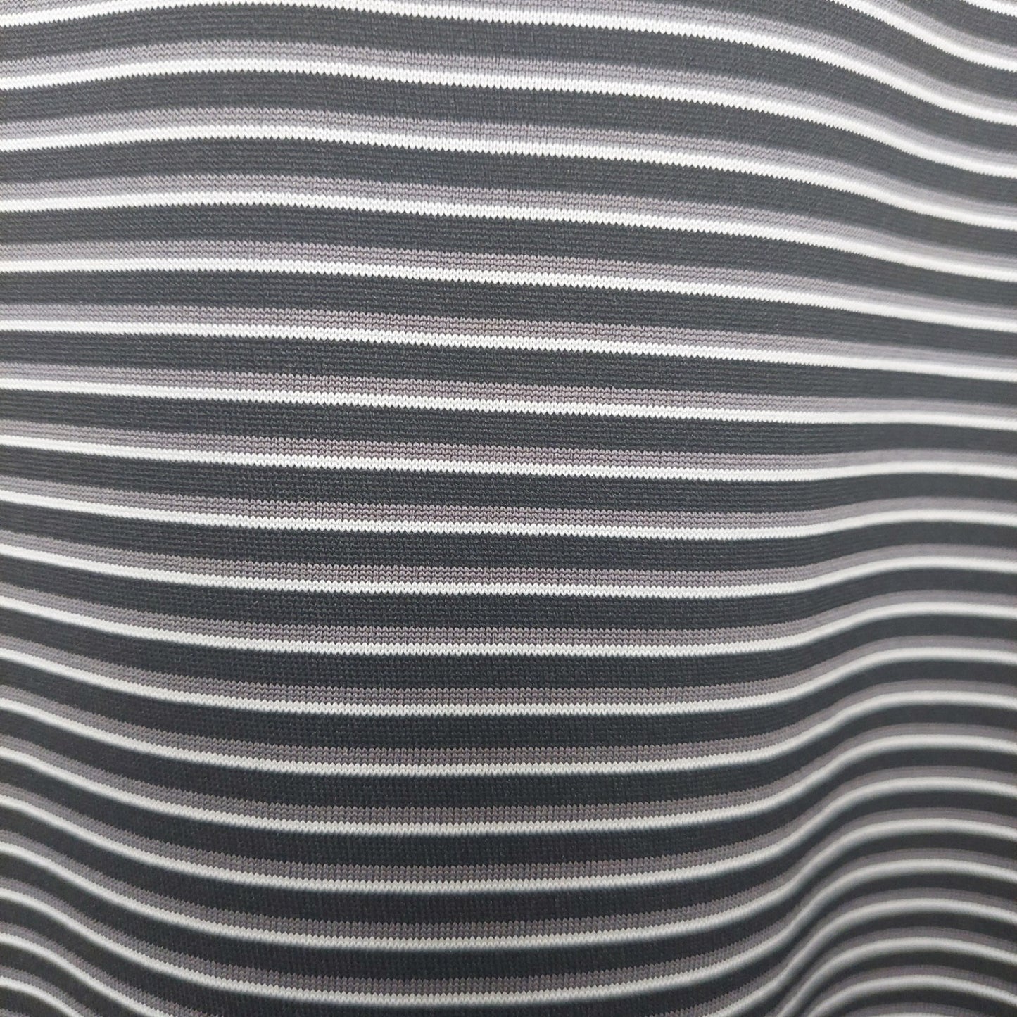 PGA Tour Men's [Size XL] Golf Polo Shirt Black/White/Gray Striped Short Sleeve