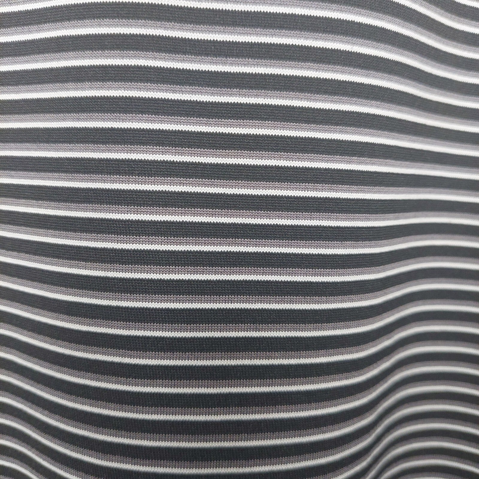 PGA Tour Men's [Size XL] Golf Polo Shirt Black/White/Gray Striped Short Sleeve