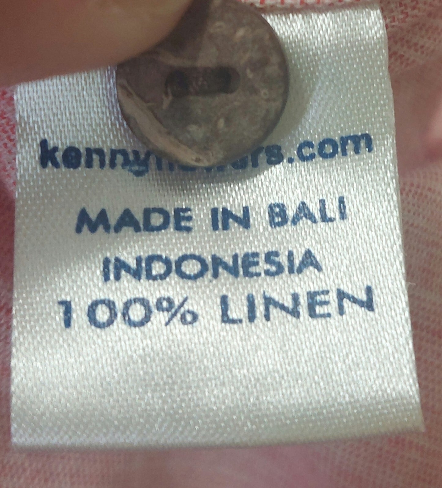 Kenny Flowers Men's Shirt Rose Blusher 100% Linen Long Sleeve Pink Size XXL 