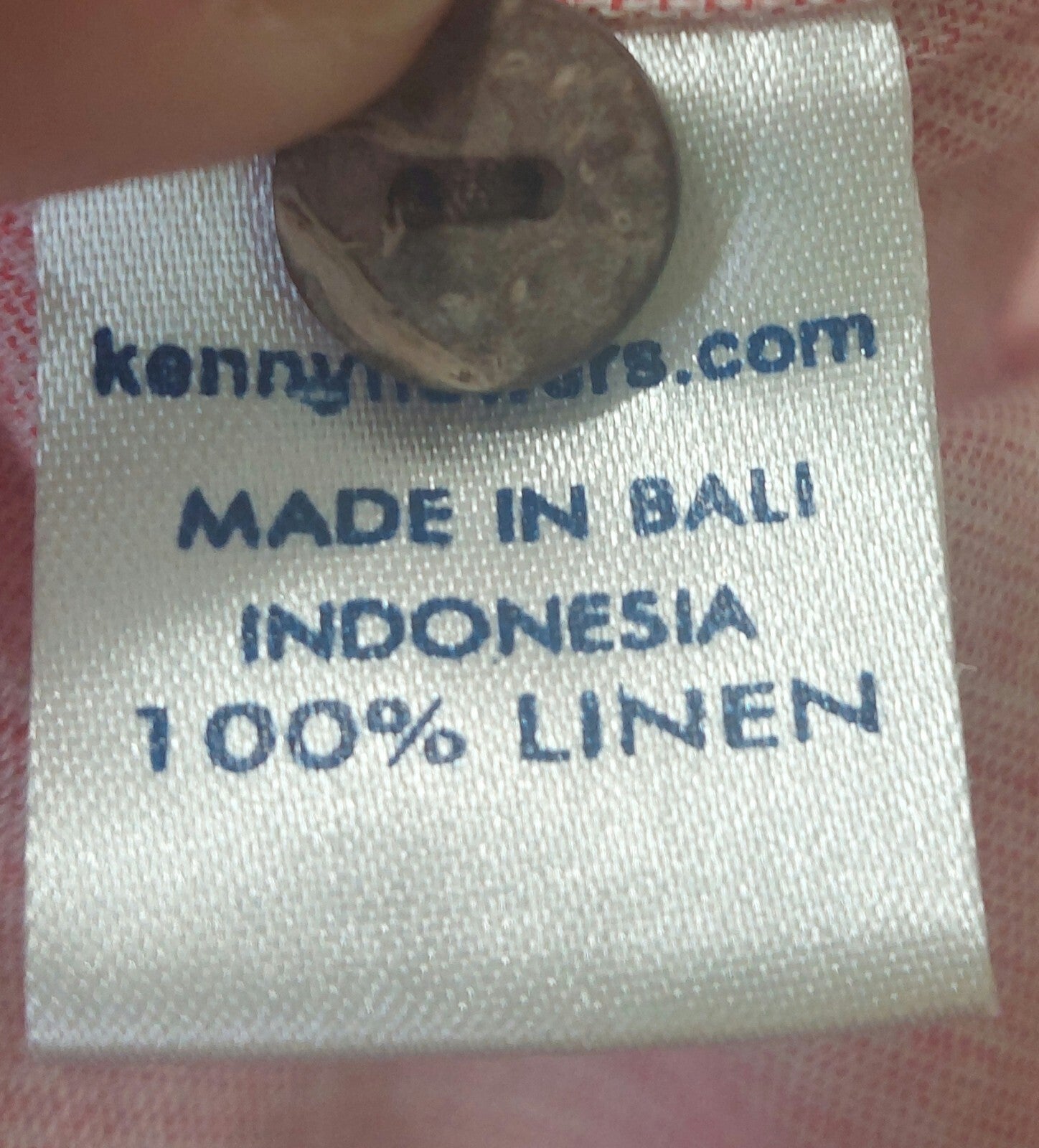 Kenny Flowers Men's Shirt Rose Blusher 100% Linen Long Sleeve Pink Size XXL 