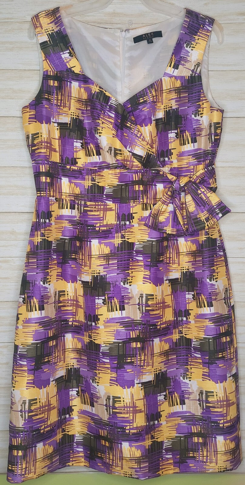 Alex Marie Bora Bora V Neck Bow Front Sheath Dress Women Size 10  MSRP $129