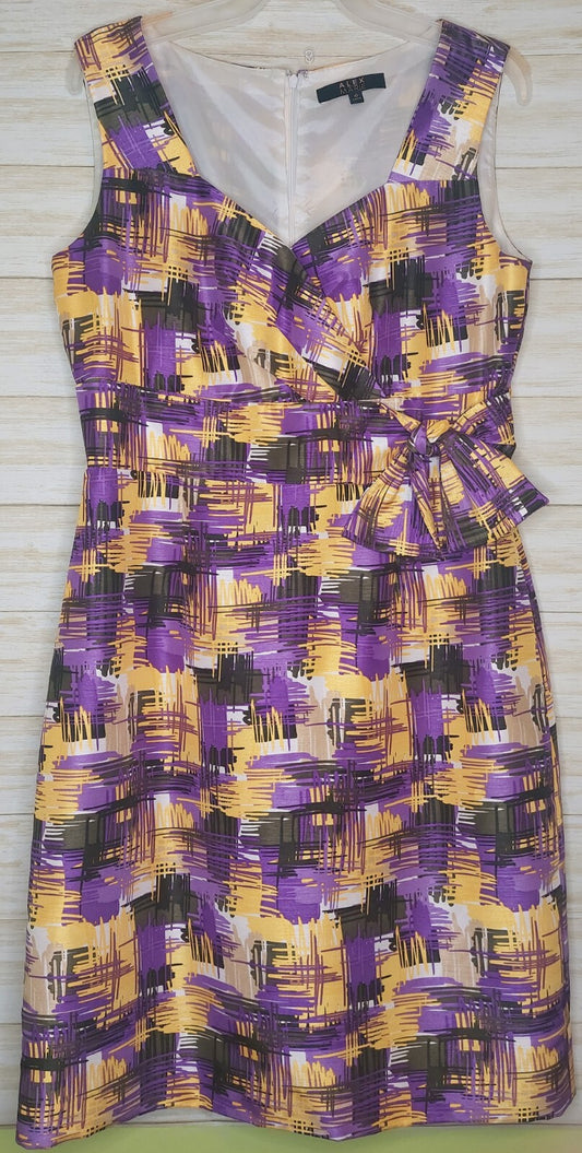 Alex Marie Bora Bora V Neck Bow Front Sheath Dress Women Size 10  MSRP $129