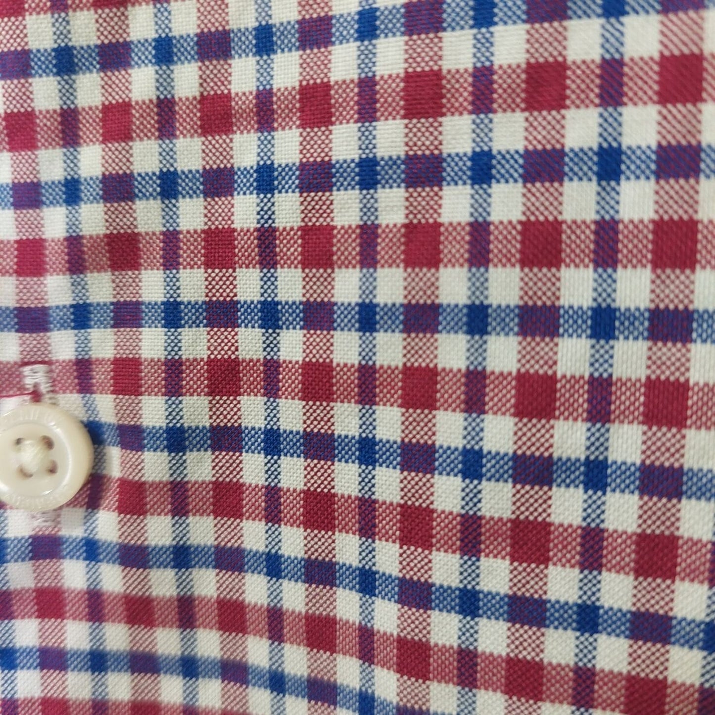 Cremieux Collection Men's Red & Blue Gingham Button Up Long Sleeve Shirt Size XL