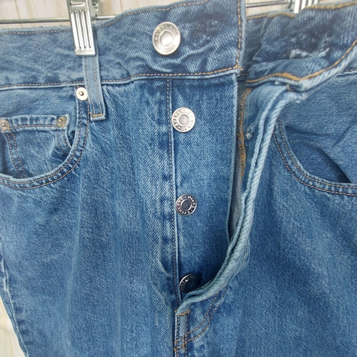 Everlane Curvy 90's Cheeky Straight Jean Organic Cotton 31 Regular Blue Denim