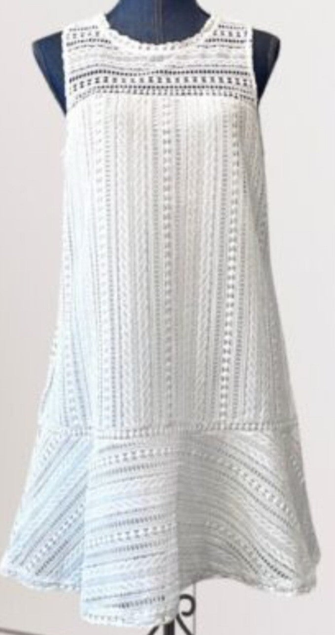 Doe & Rae Women’s Sheath~Size Small~ Sleeveless~Lace Overlay~Drop Waist~Lined 