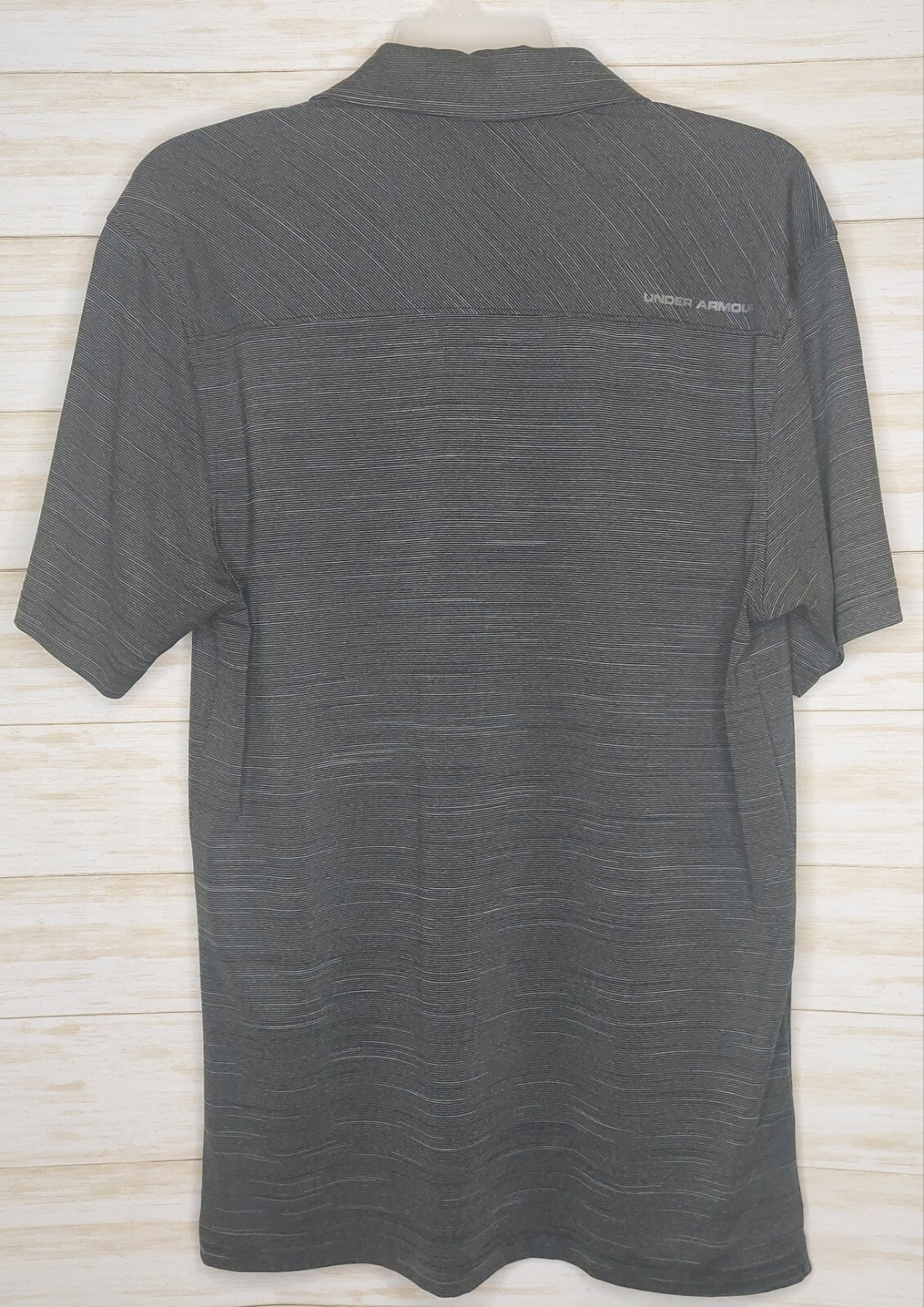 Under Armour Loose Heat Gear Polo Shirt Blk/Drk Gray Golf Casual Mens Sz Small