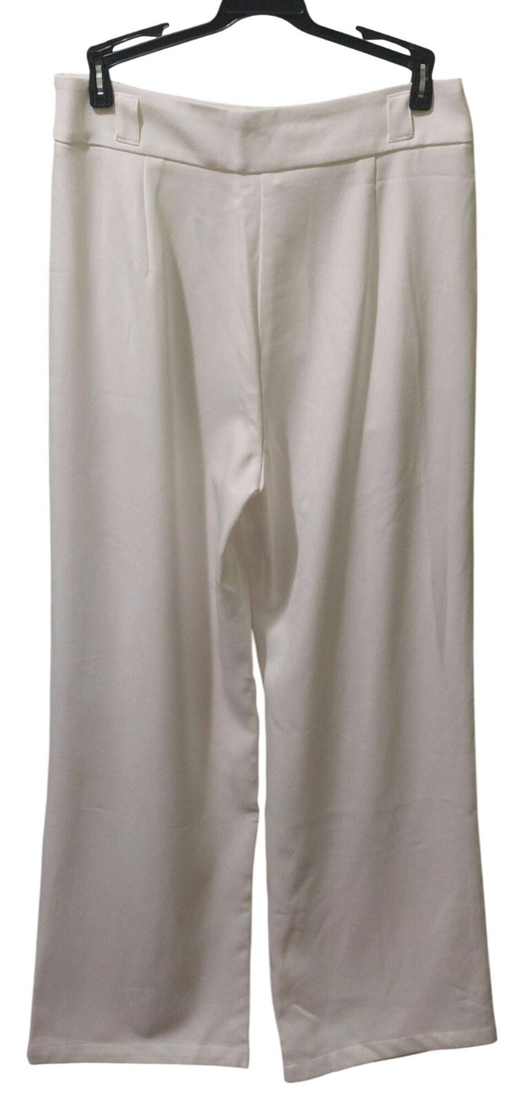 NWT Commense White High-Waisted Wide-Leg Dress Pants ~Front Pleated~Pockets Med.