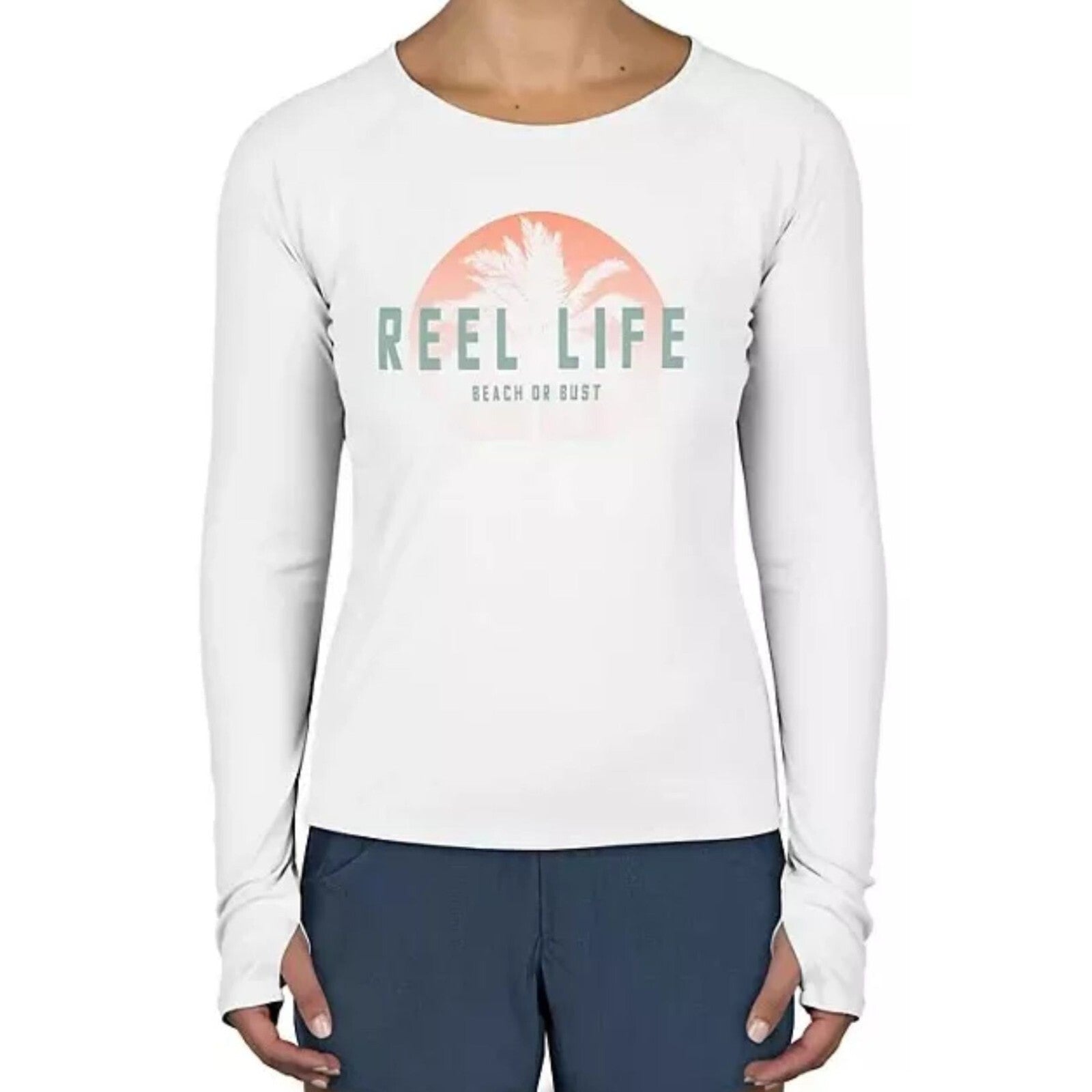 Reel Life Women's Jax Beach Long Sleeve UV Shirt XL W/ Thumbholes