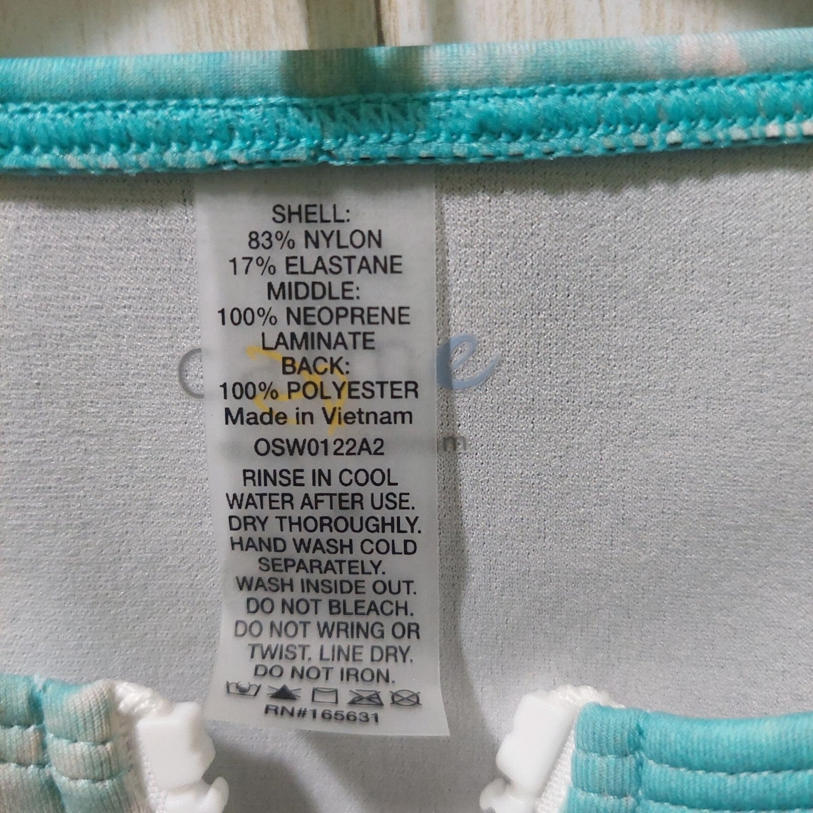 Calme Womens Neoprene Zip Front One Piece Blue Swim/Snorkel/Scuba Suit Small