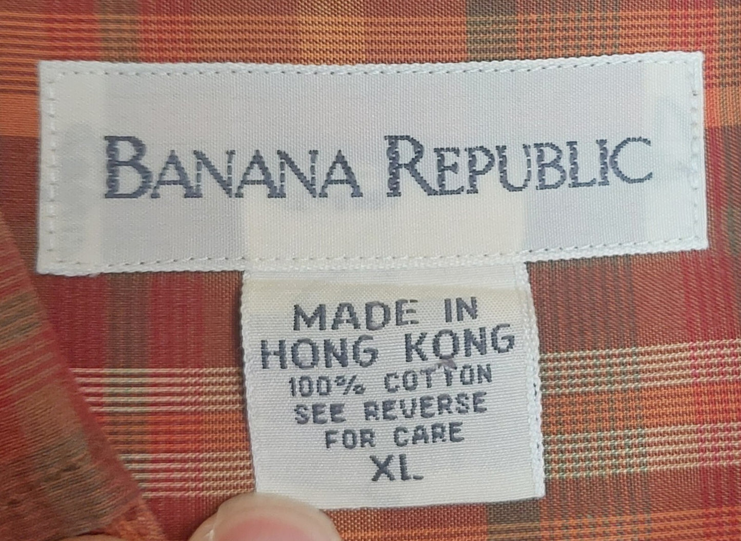 Banana Republic Shirt Men's Size XL Plaid Classic Long Sleeve Button Up "Read"