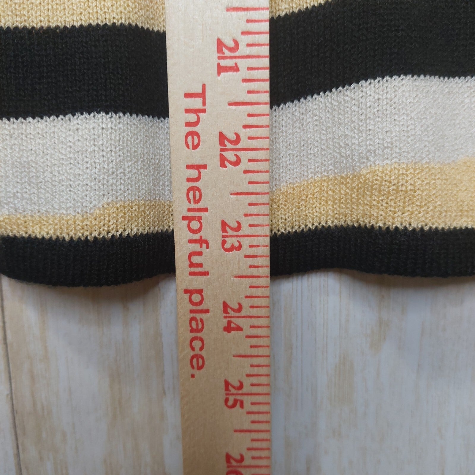 Vintage San Remo by Laura Knits Yellow/Black Stripe 2 Piece Set USA Made Pads