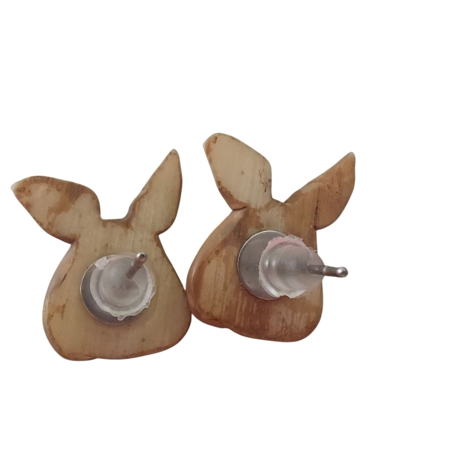 Clay Bunny Brooch & Earrings Set Handmade Rabbit Jewelry Easter