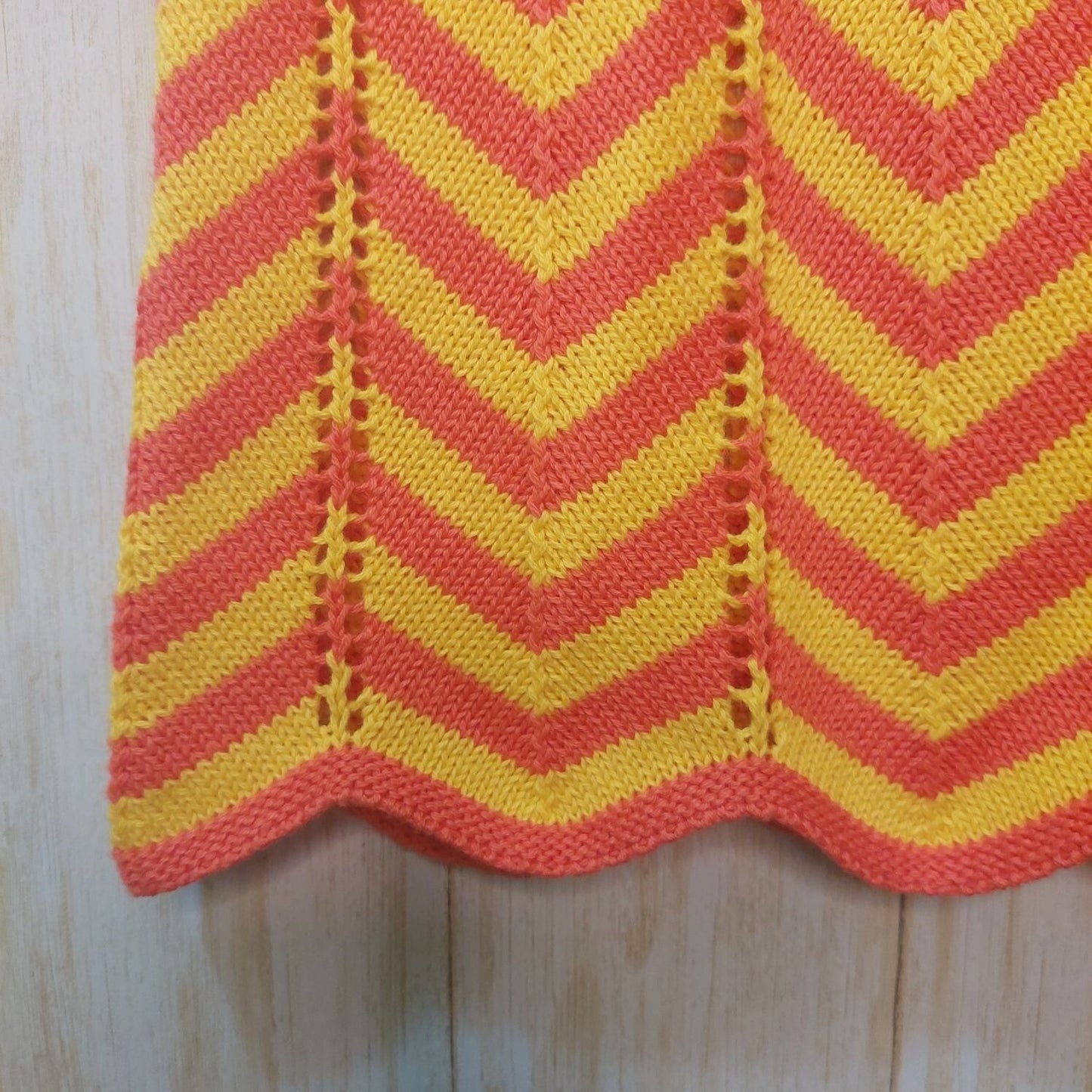 Trina Turk Zigzag Knit Tank Top - Coral Pink & Yellow Chevron Stripes Sleeveless