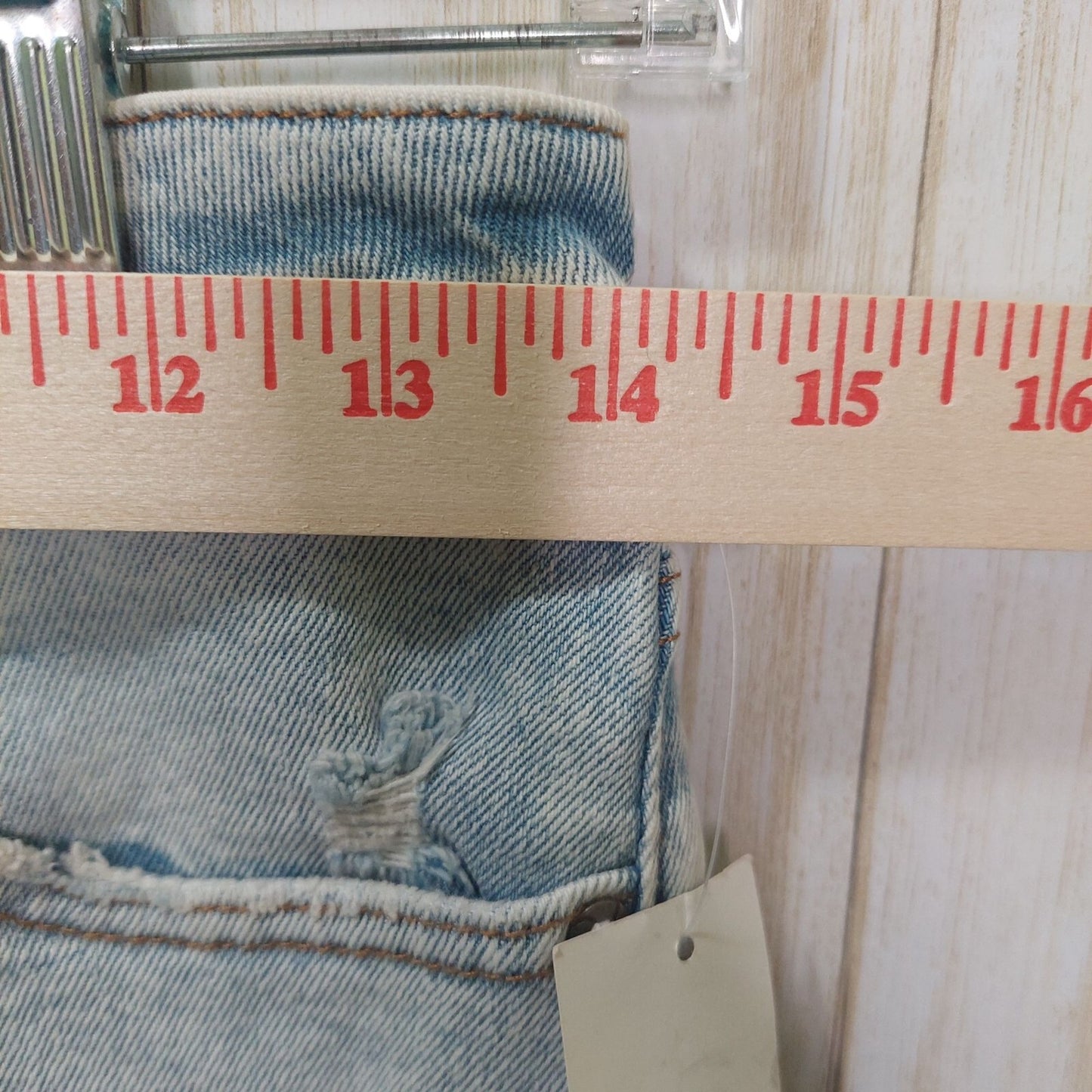 Vigoss Women's Stevie Crop Straight Jeans Light Wash~Distressed~Stretch~ Size 28