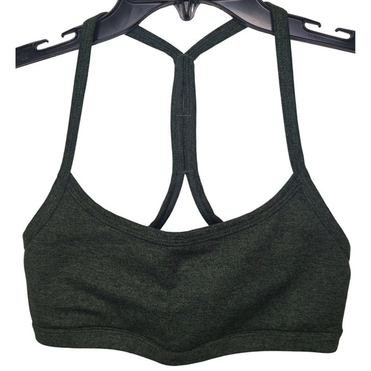 Calme by Johnny Was Women's Ease Cross Back Sports Bra II Size XS Dark Green