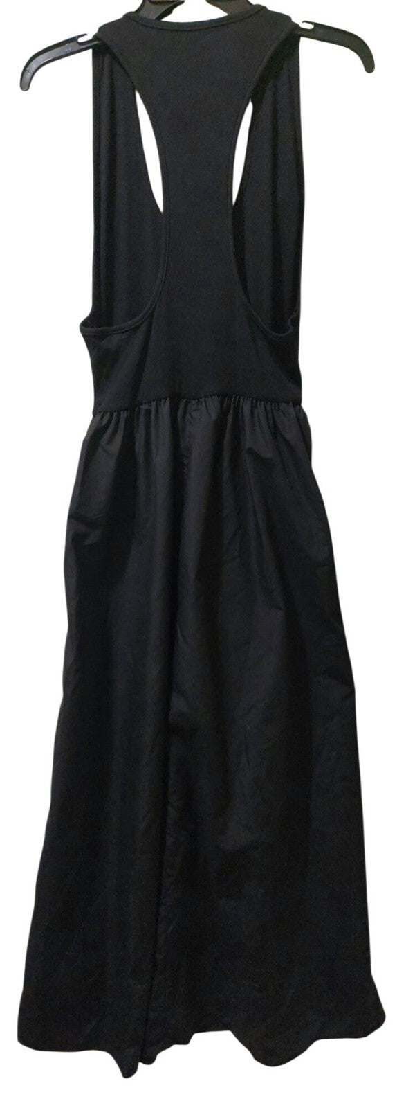 NWT Commense Black Ribbed Racerback Tank Maxi Dress W/Pockets Size Large