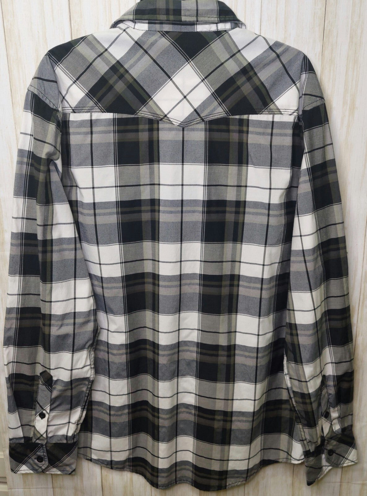 Reclaim Athletic Fit Men's Shirt Button Up~ Long Sleeve~Gray Plaid~Size XL