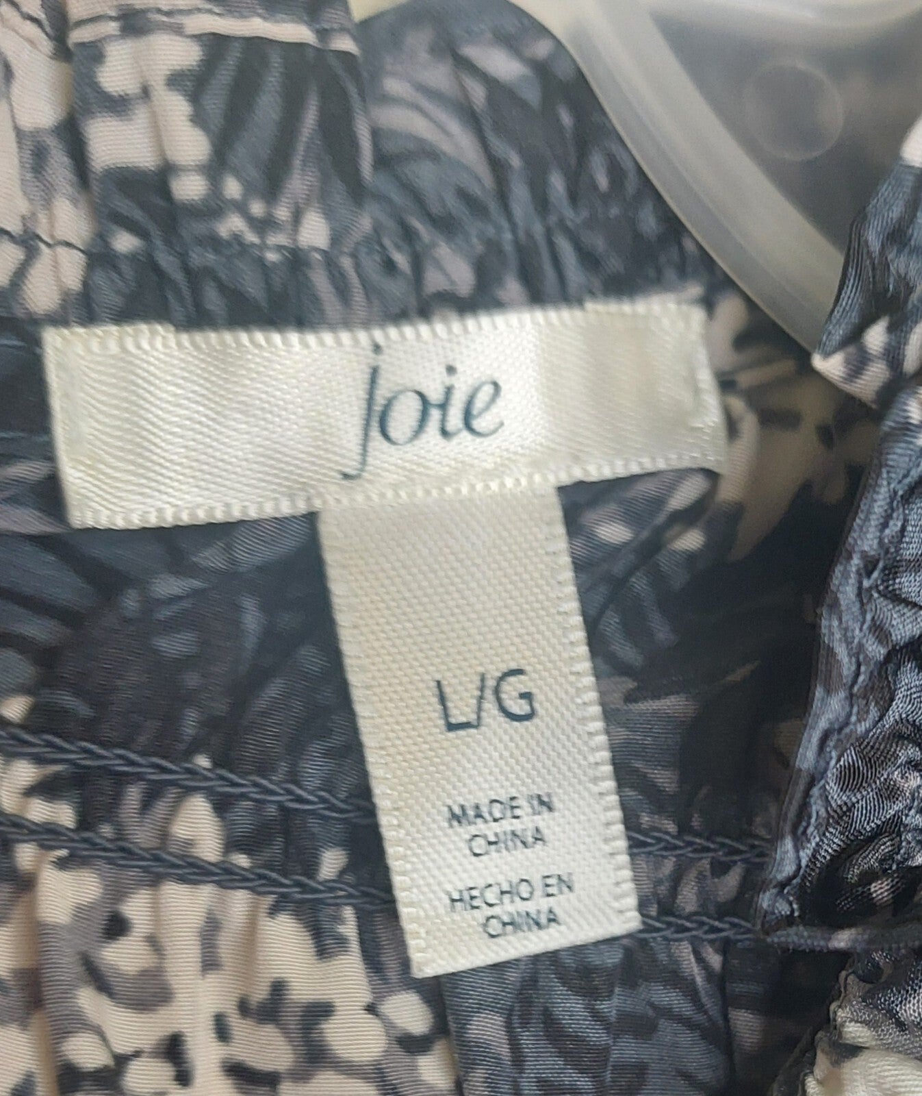 Joie Top Womens Blouse Sleeveless Ruffle High Neck Baltic Print Size Large