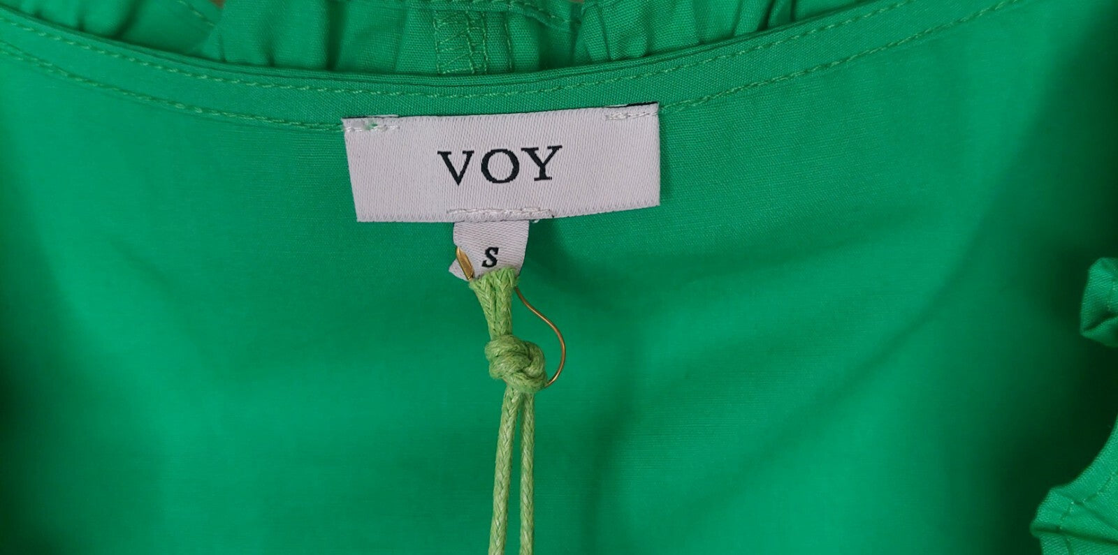 Voy Top Women's Size Small Kelly Green Sleeveless Ruffled NWT