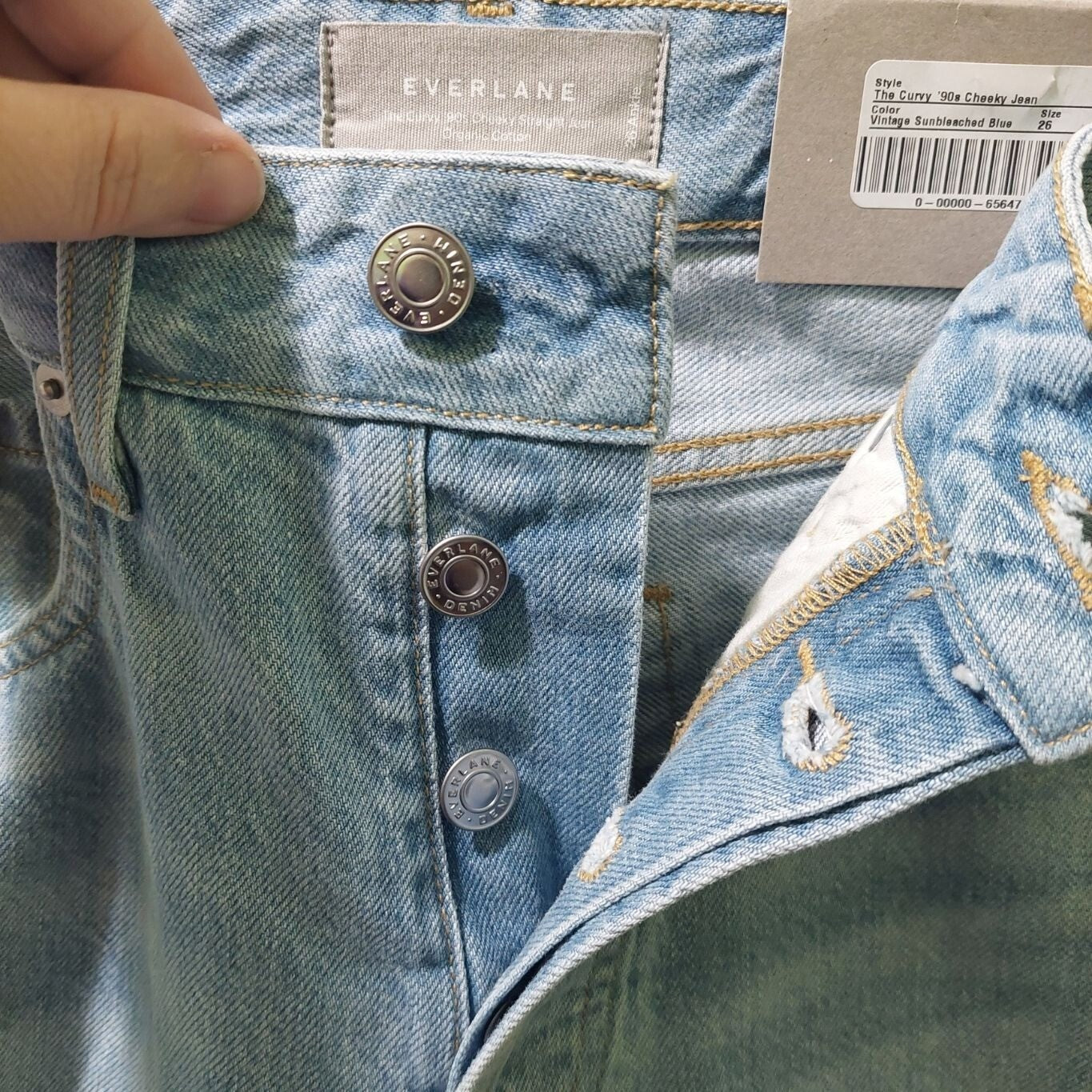 Everlane Women's Curvy 90s Cheeky Straight Jean Vintage Sunbleached Blue Size 26