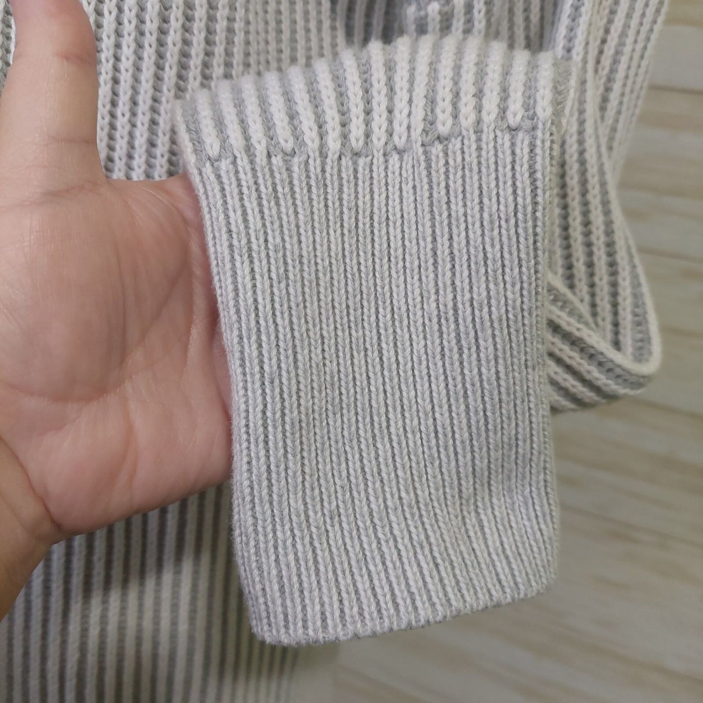 Tahari Women's Ribbed Open Front Cardigan Sweater Gray Size Large