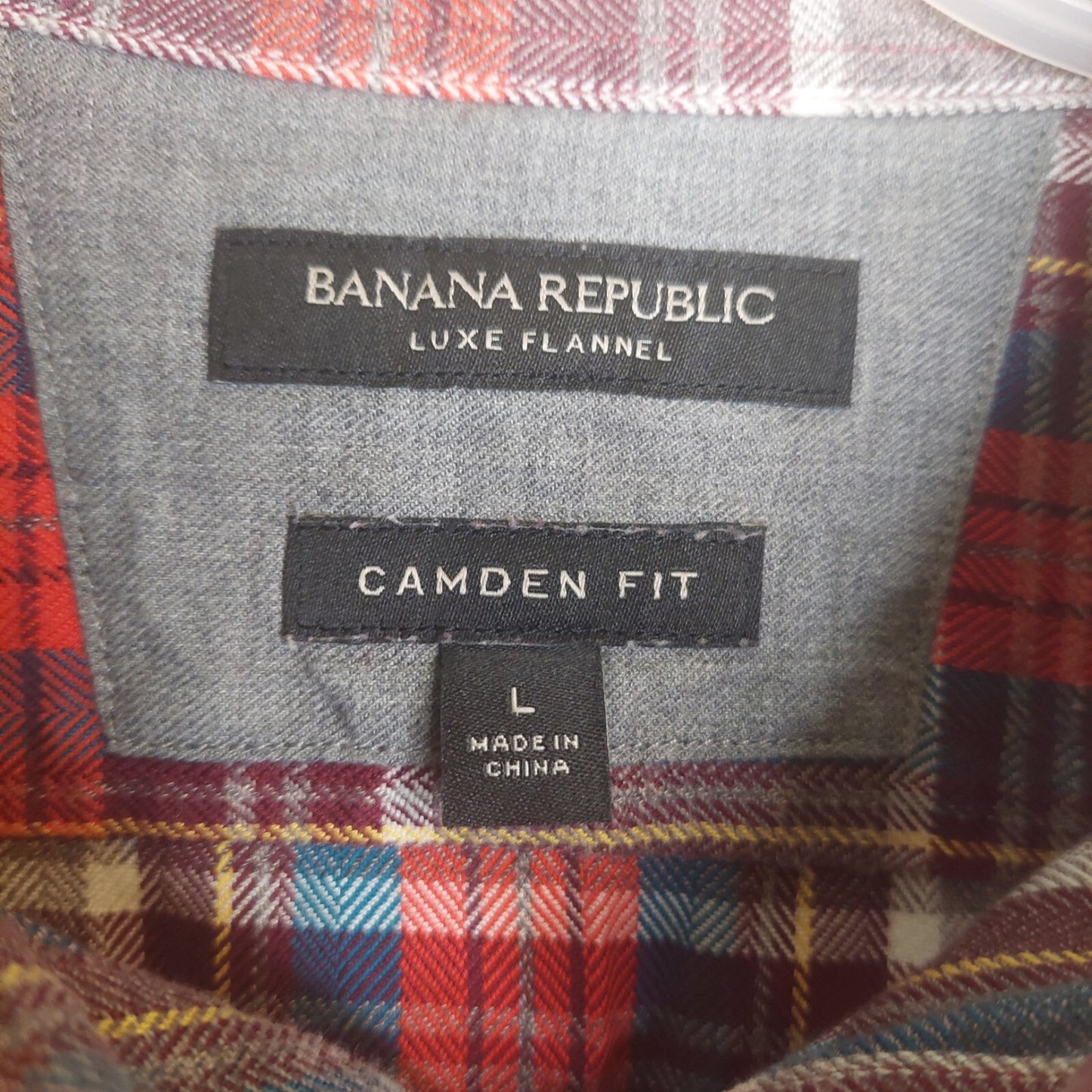 Banana Republic Men's Shirt Luxe Flannel Camden Fit Size Large Long Sleeve