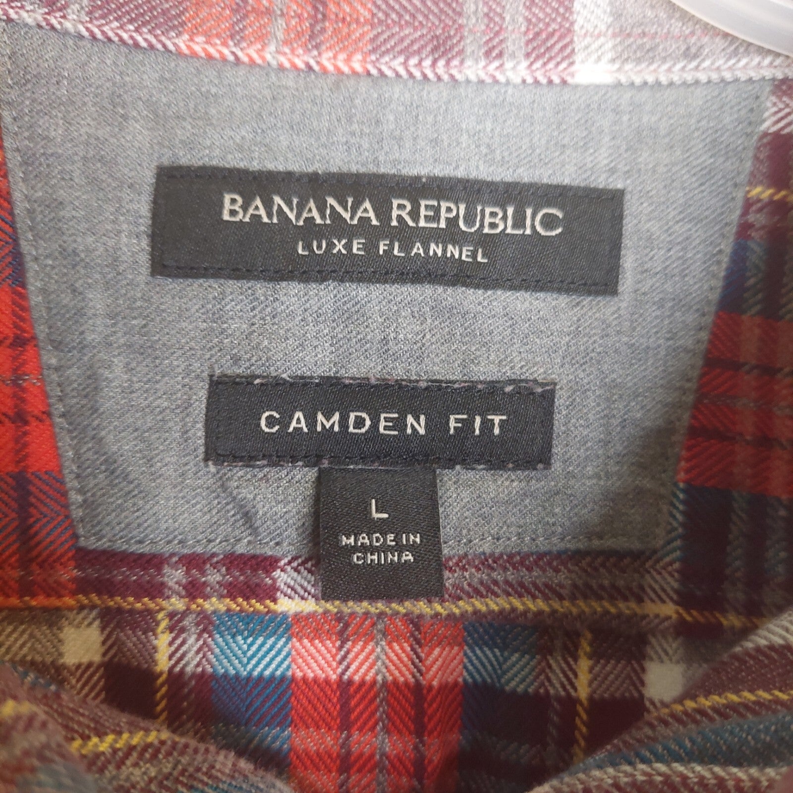 Banana Republic Men's Shirt Luxe Flannel Camden Fit Size Large Long Sleeve