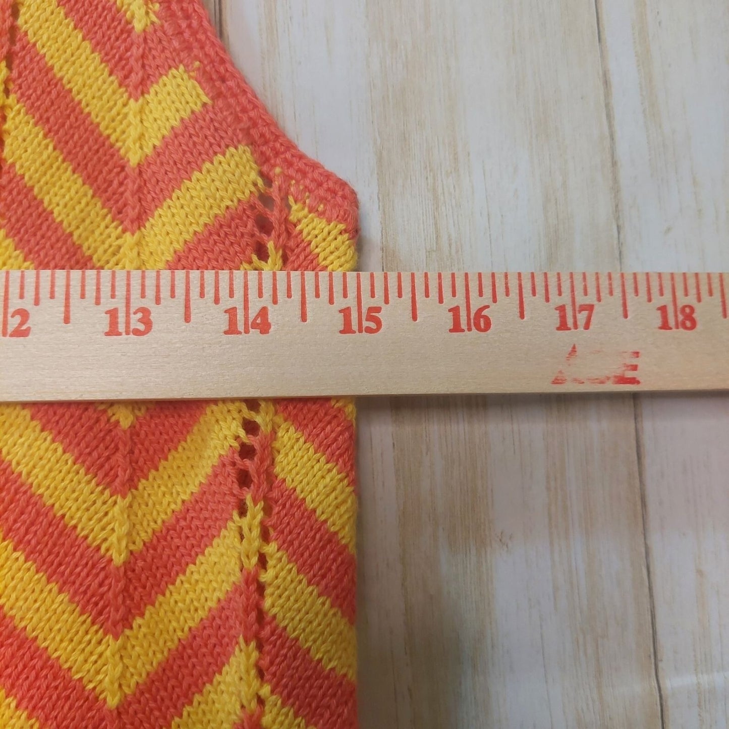 Trina Turk Zigzag Knit Tank Top - Coral Pink & Yellow Chevron Stripes Sleeveless