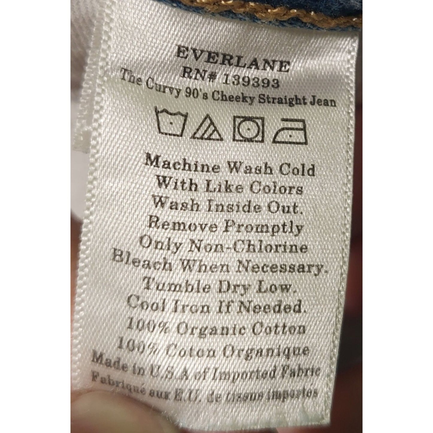 Everlane Women's Curvy '90s Cheeky Straight Jeans High Rise  Sunbleached Sz 25