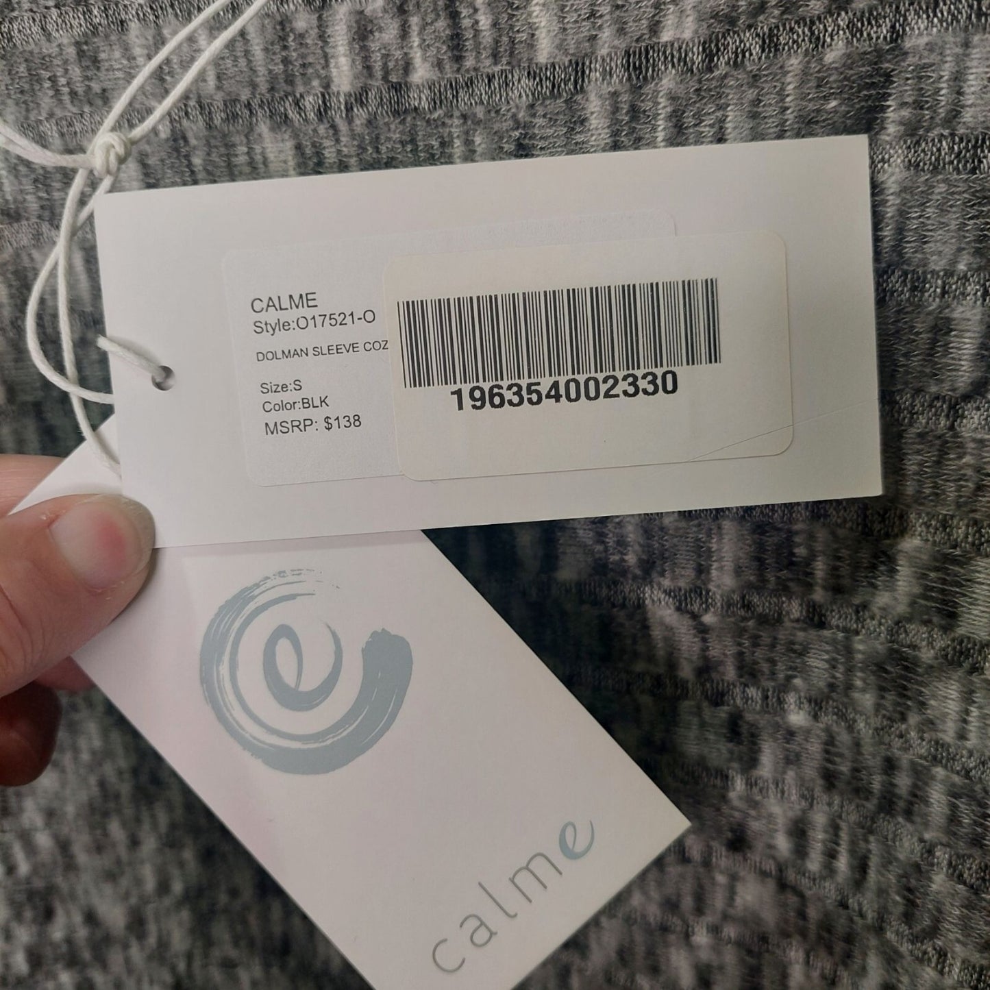 Calme By Johnny Was Womens Black Dolman Long Sleeve Knit Top Sz Small~Cozy~Soft