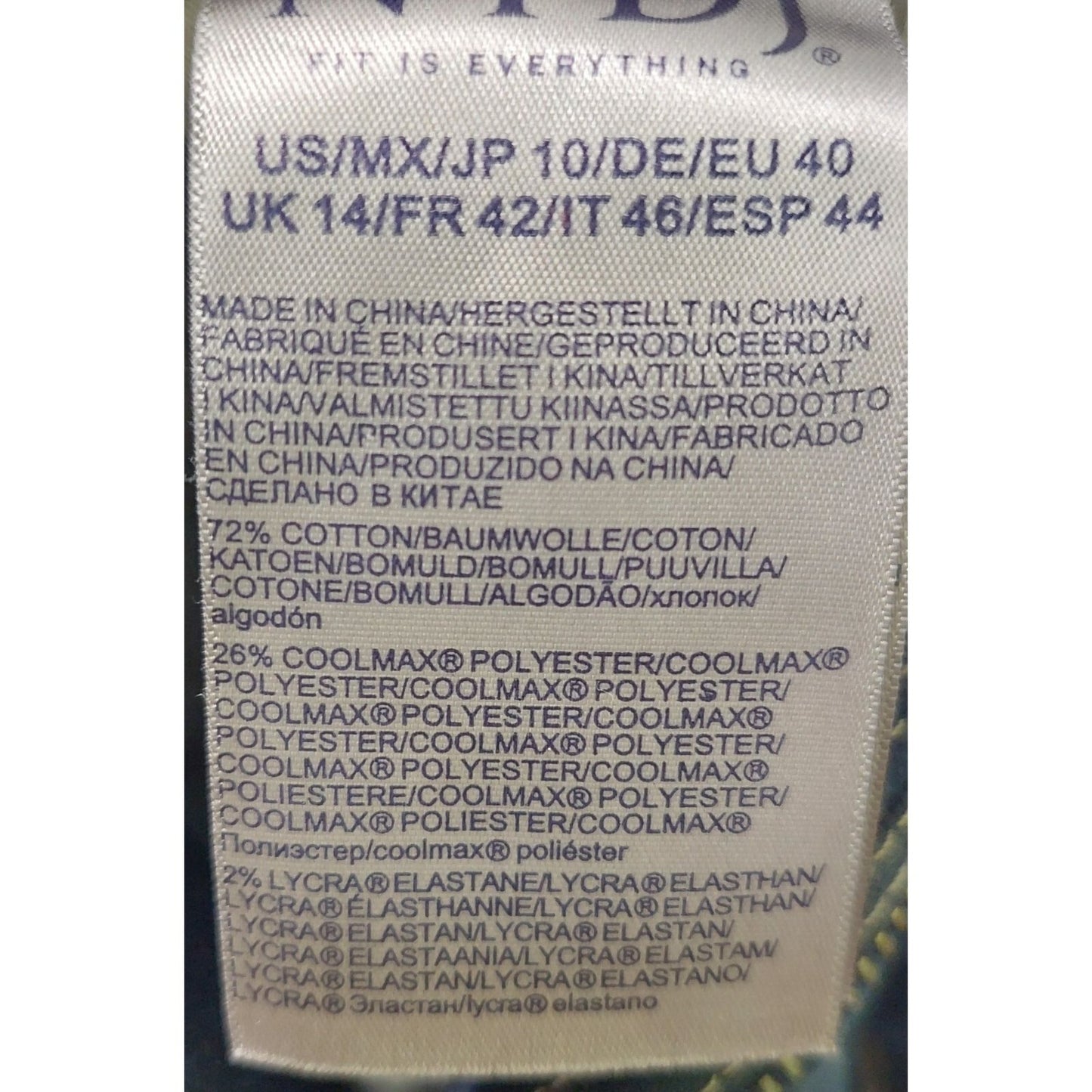 NYDJ Women's Slim Bootcut Jeans Size 10/Lift Tuck Technology Cool Embrace Denim