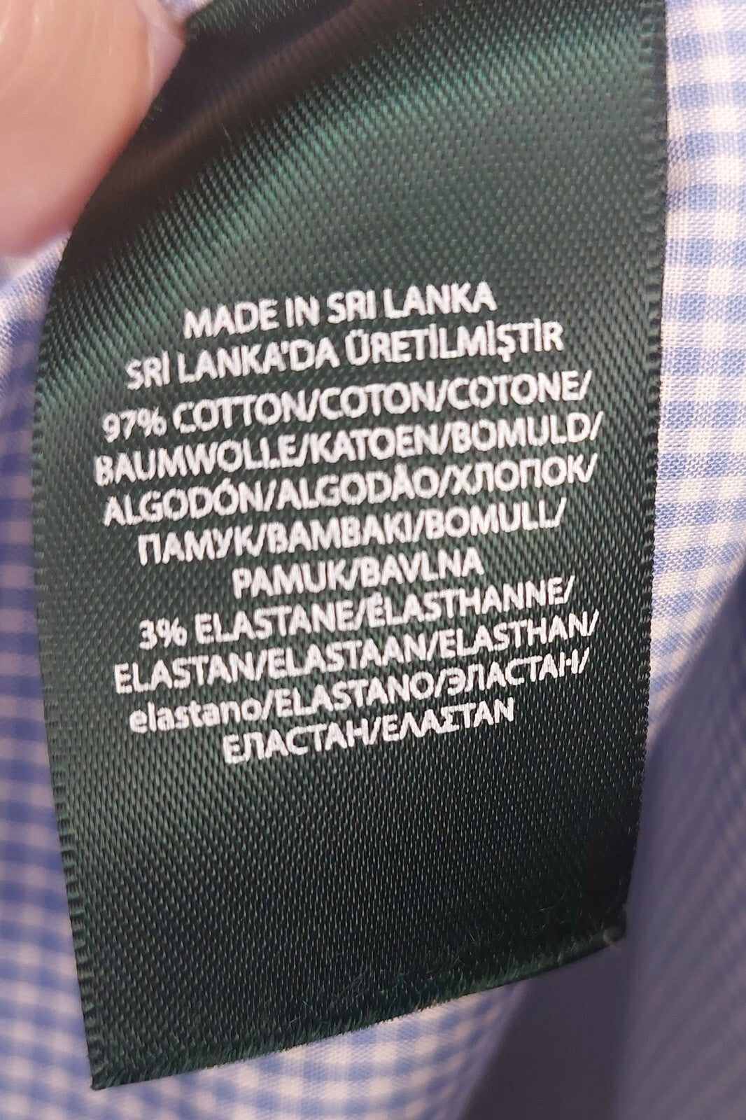 Lauren Ralph Lauren Button Down Shirt Mens Size Large Blue Gingham Workwear