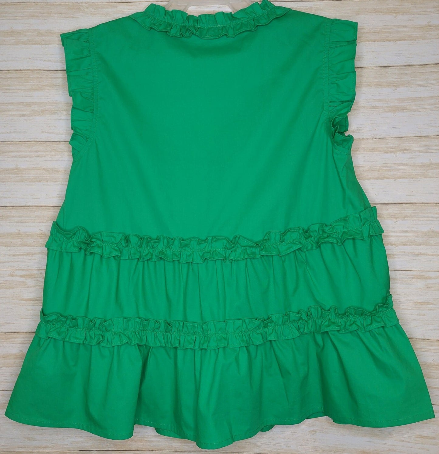 Voy Top Women's Size Small Kelly Green Sleeveless Ruffled NWT