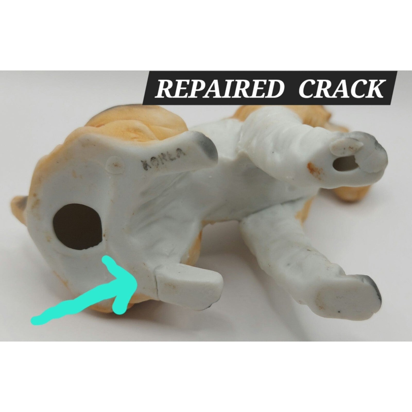 Vintage Porcelain Wire Haired Terrier Dog Figurine 4" Hand-Painted Made In Korea