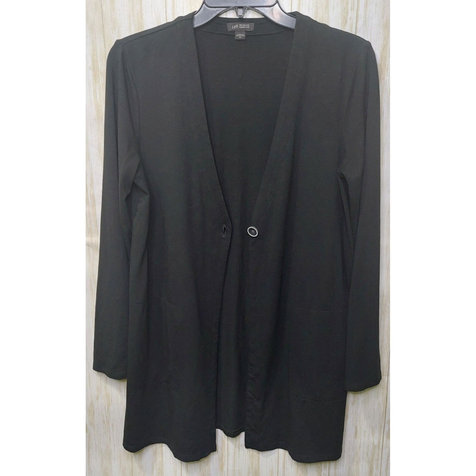 J. Jill Wearever Collection Women's XS Black Cardigan With Pockets Single Button