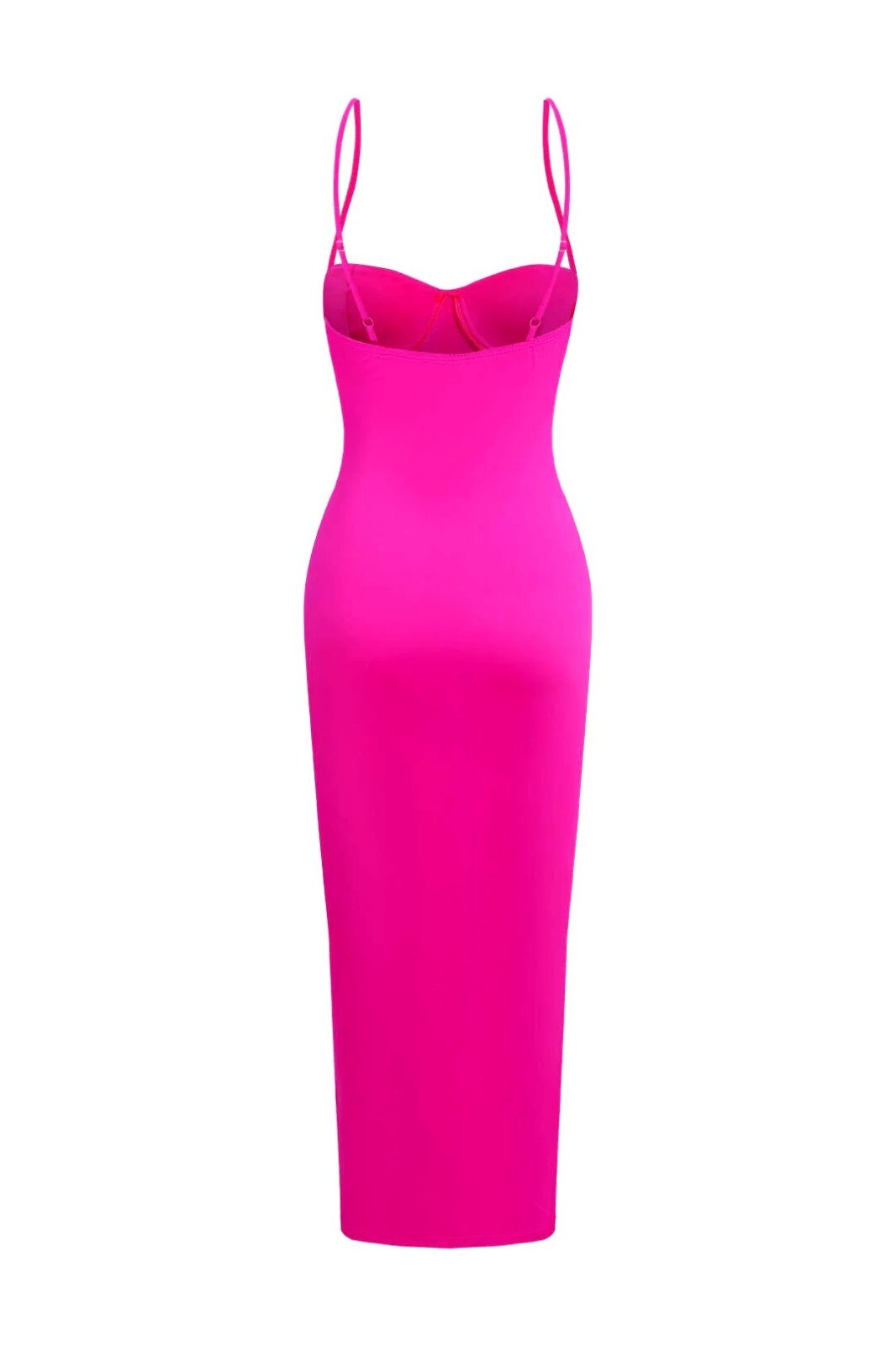 NWT Micas Hot Pink Spaghetti Strap Midi Dress With Bustier Detail Size Small