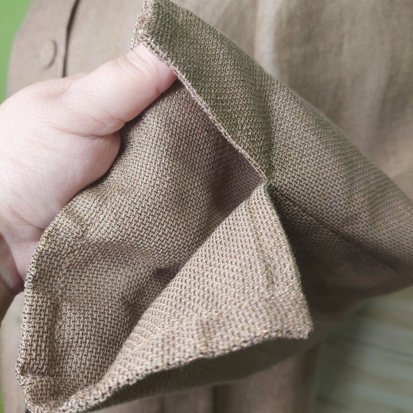 Talbots Women's Beige Metallic Thread Linen Blend Blazer Size 12 Chic~Classy