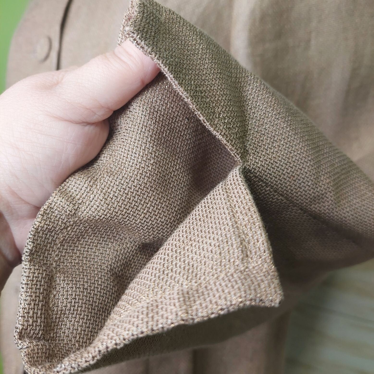 Talbots Women's Beige Metallic Thread Linen Blend Blazer Size 12 Chic~Classy