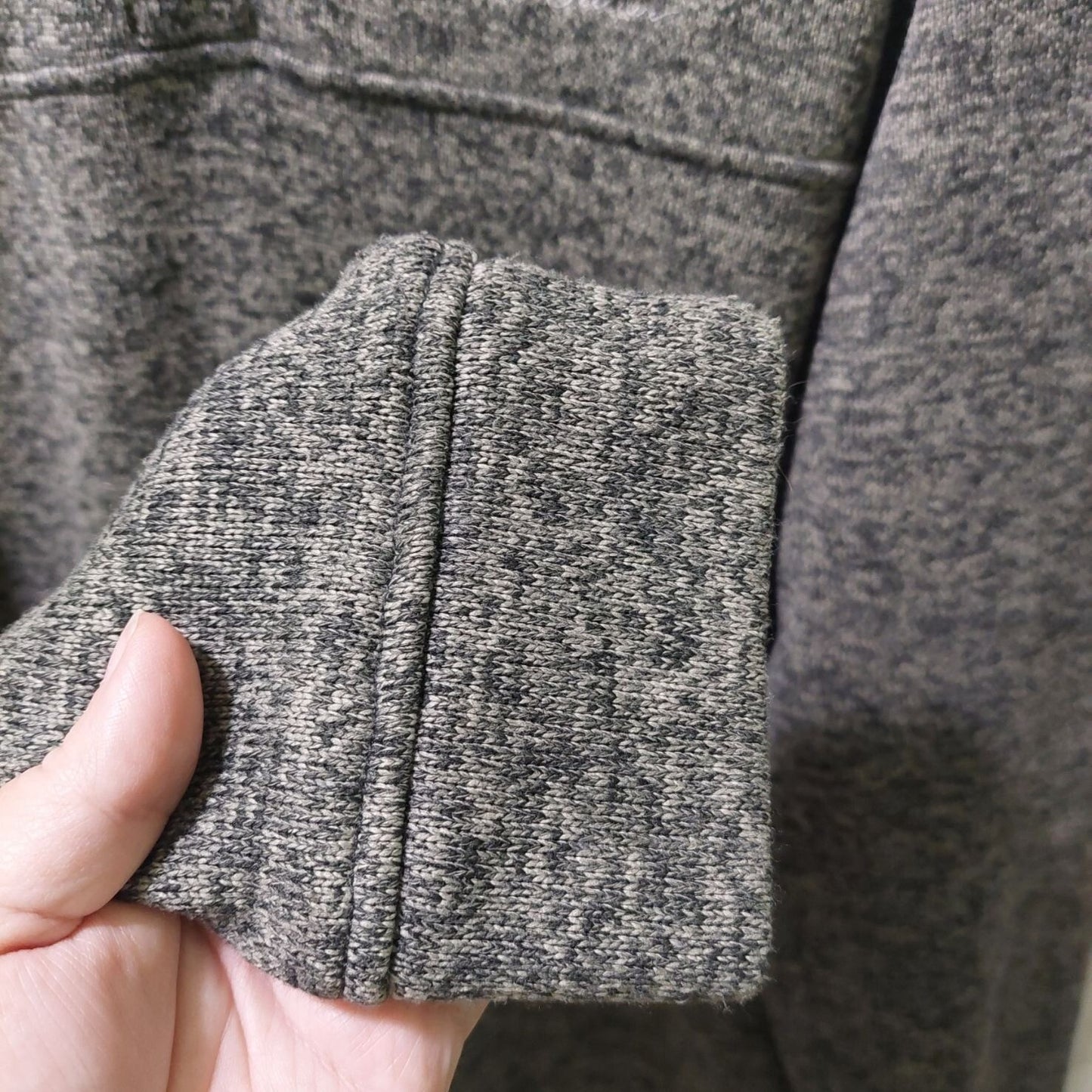 Eddie Bauer Mens Size TL Pullover Gray Radiator Sweater Fleece Snap Buttons