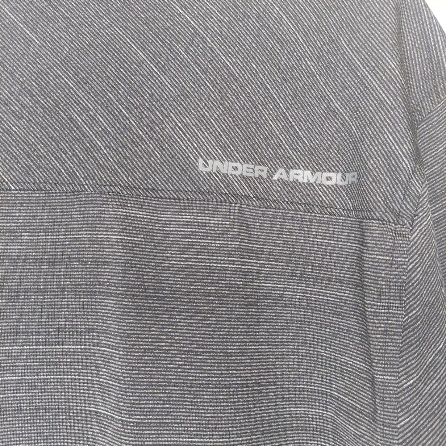 Under Armour Loose Heat Gear Polo Shirt Blk/Drk Gray Golf Casual Mens Sz Small