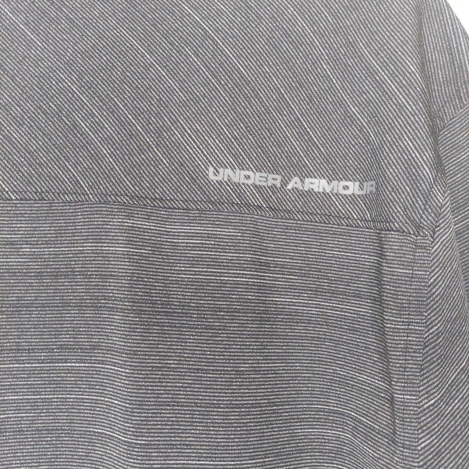 Under Armour Loose Heat Gear Polo Shirt Blk/Drk Gray Golf Casual Mens Sz Small