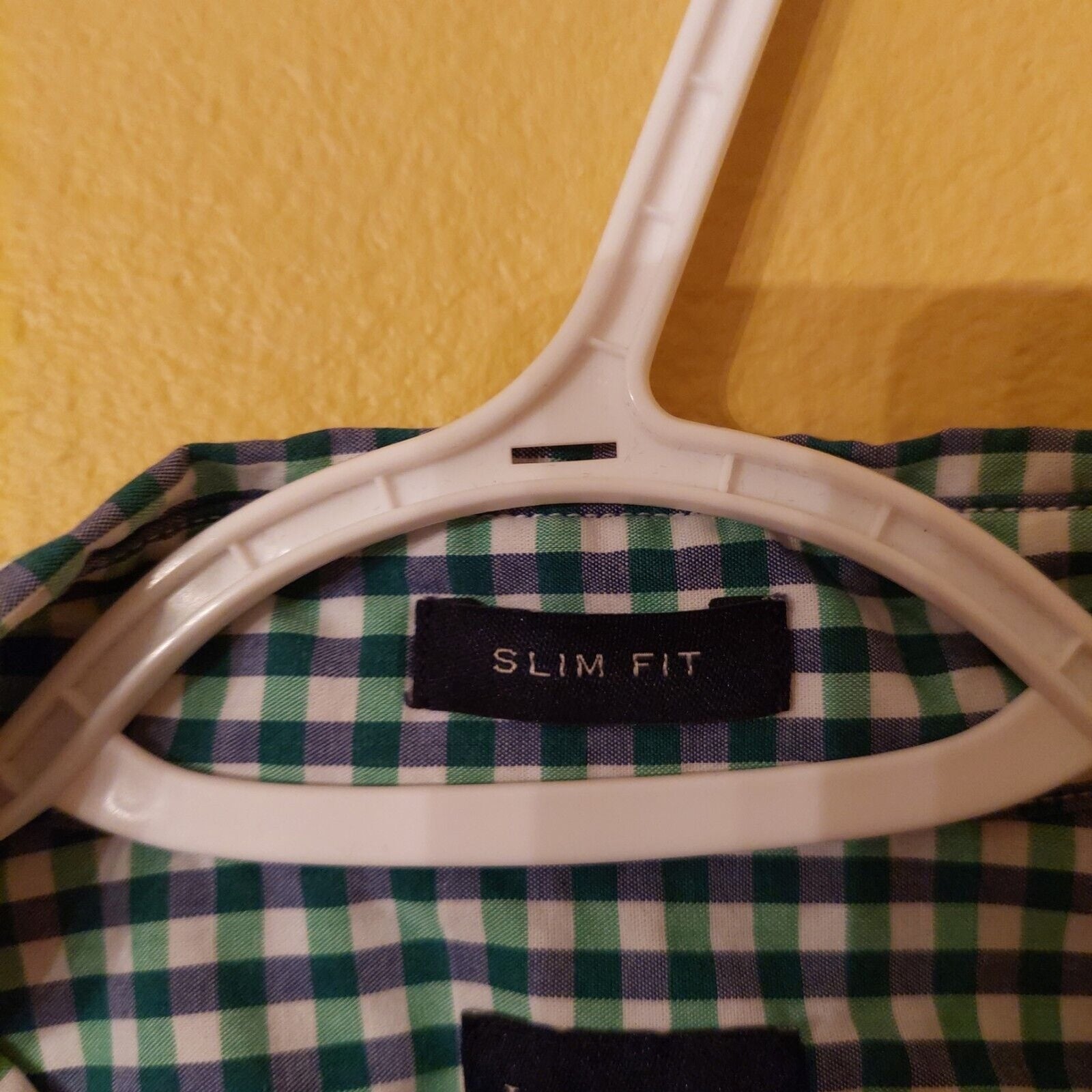 J Crew Shirt Mens XL Green Blue Gingham Plaid Flex Button Up