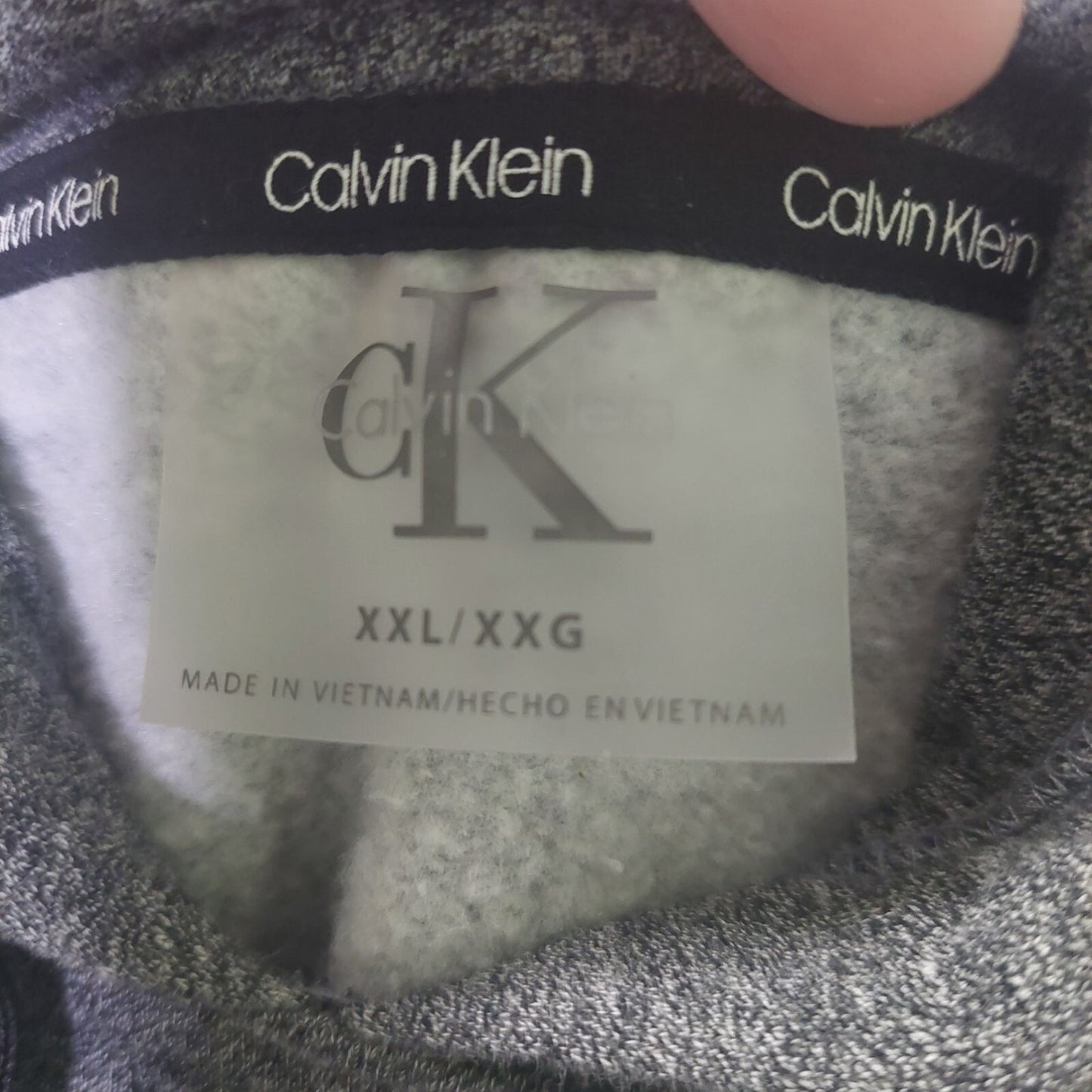 Calvin Klein Women's Gray Cut Off Hoodie Sweatshirt Size XXL Cozy